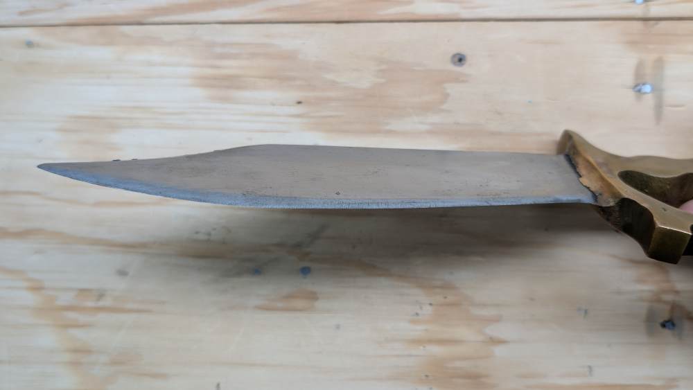 WWII Australian Cogwheel Knuckle Knife D-Guard Trench Bowie & Sheath-RARE-img-13