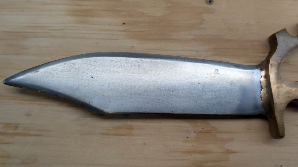WWII Australian Cogwheel Knuckle Knife D-Guard Trench Bowie & Sheath-RARE-img-9
