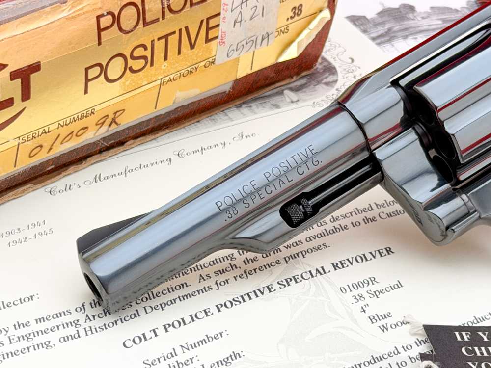 1ST EVER MADE 1977 Colt Police Positive 38 S&W Special 4" Royal Blue LETTER-img-3