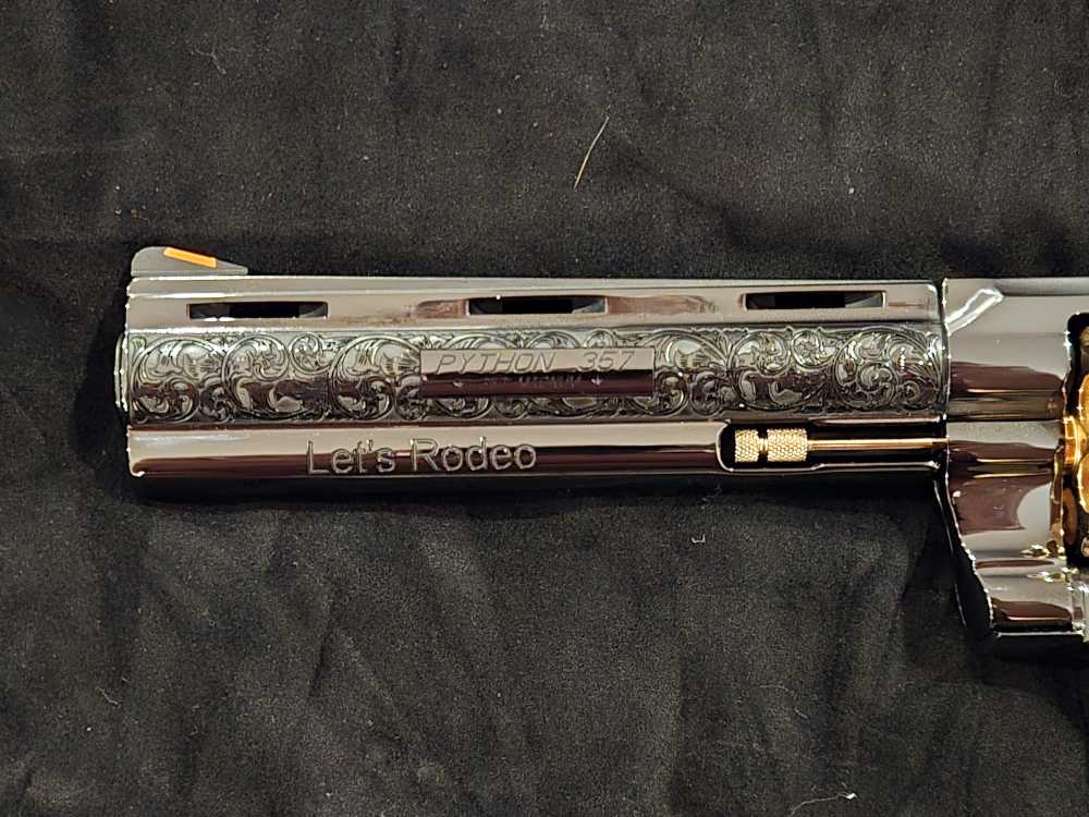 Colt Python .357 6" FACTORY GOLD ENGRAVED LETS RODEO LIMITED EDITION NEW-img-3