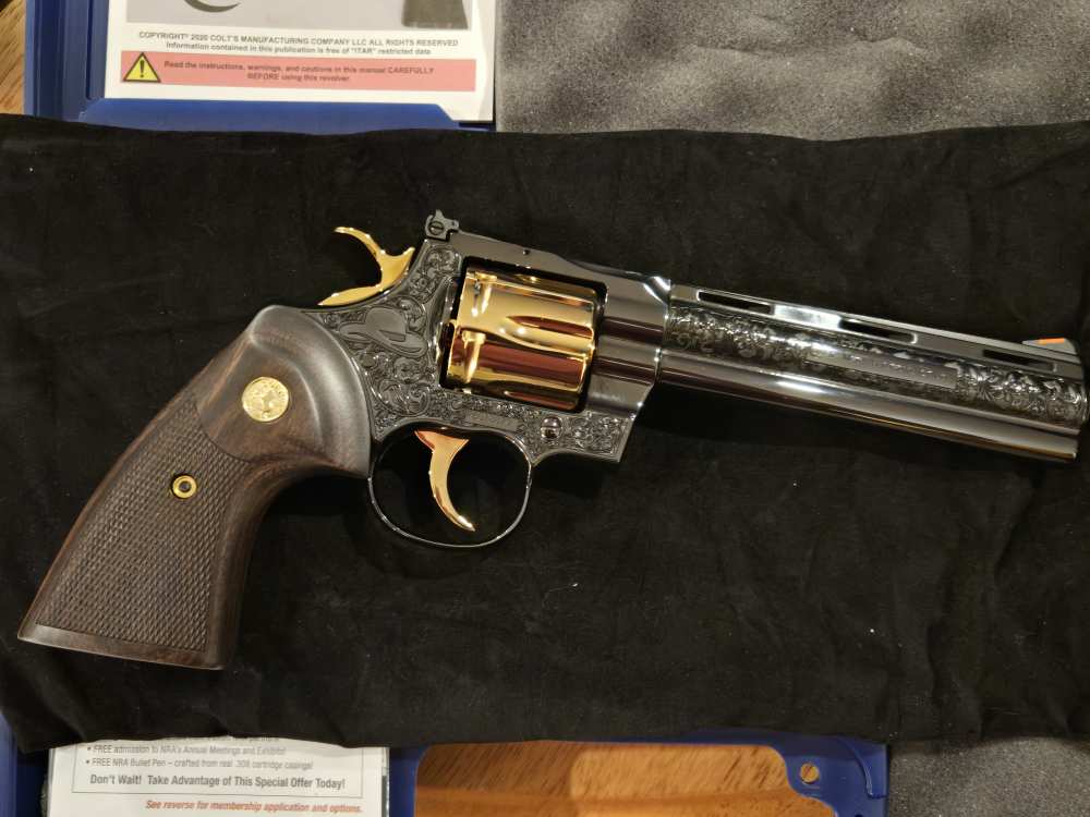 Colt Python .357 6" FACTORY GOLD ENGRAVED LETS RODEO LIMITED EDITION NEW-img-4