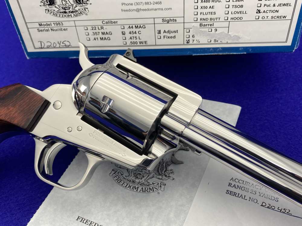 Freedom Arms Model 83 Premier Grade .454 Casull *MIRRORED BRIGHT STAINLESS*-img-15