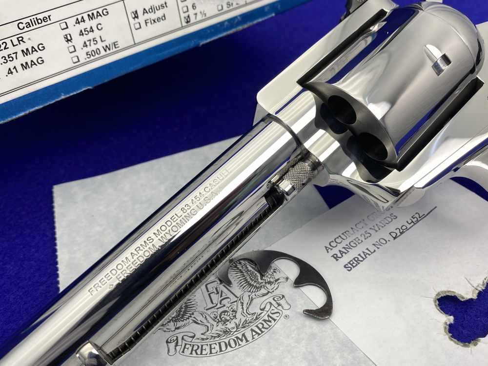 Freedom Arms Model 83 Premier Grade .454 Casull *MIRRORED BRIGHT STAINLESS*-img-8