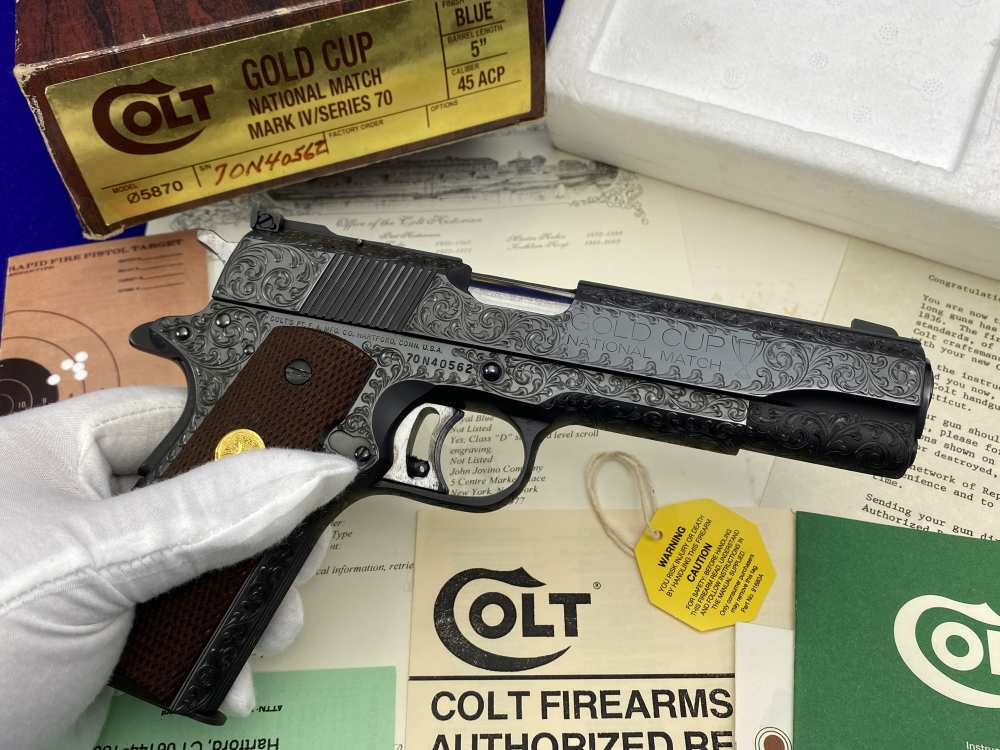 FACTORY CLASS "D" ENGRAVED Colt Gold Cup National Match Royal Blued 45ACP-img-56