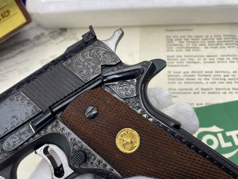 FACTORY CLASS "D" ENGRAVED Colt Gold Cup National Match Royal Blued 45ACP-img-52