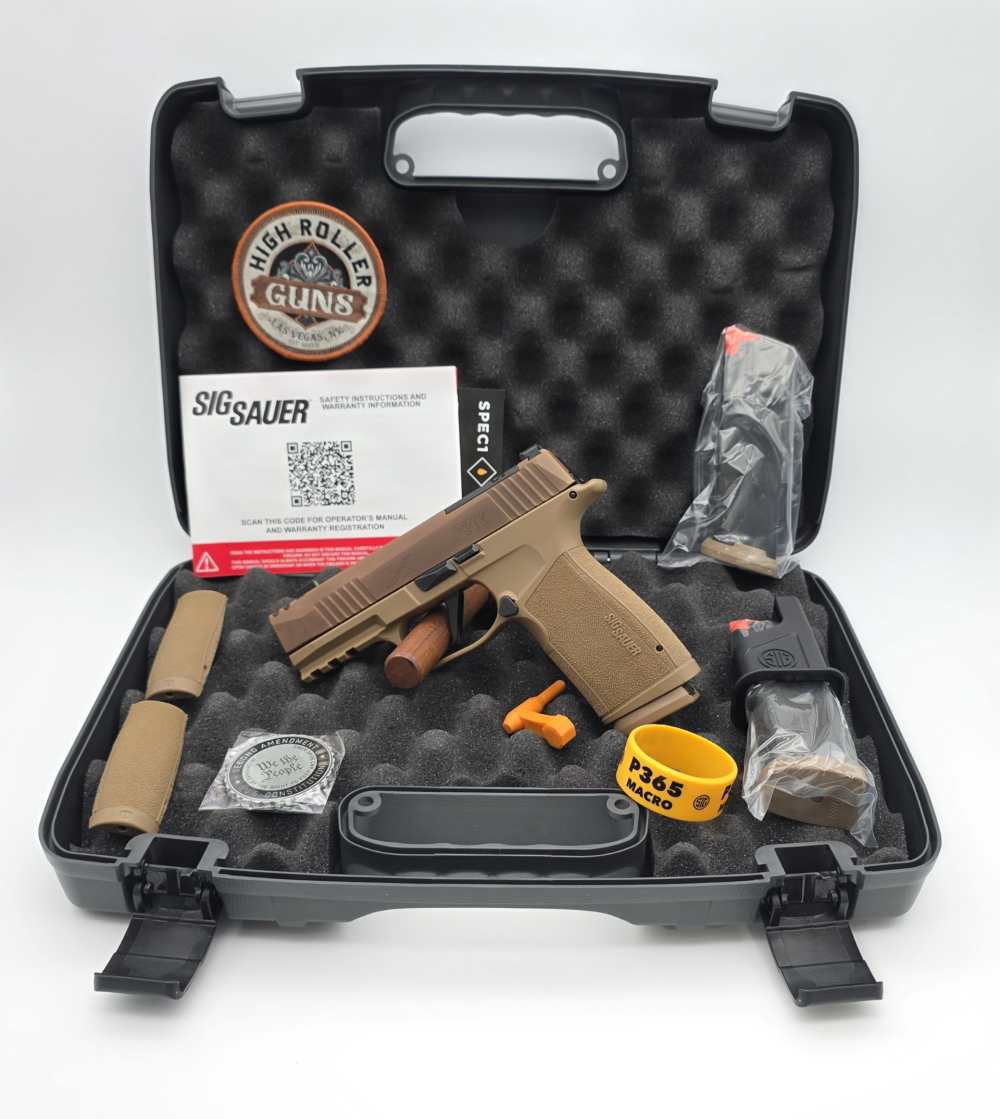 New Sig Sauer P365 2A Comp 9mm 3.1" 3X17rd Coyote Tan with challenge coin-img-1