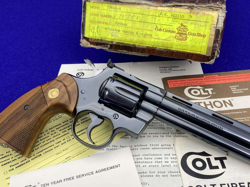 MINT & COMPLETE Colt Python .357Mag Royal Blue 6" COVETED COLT CUSTOM SHOP-img-23
