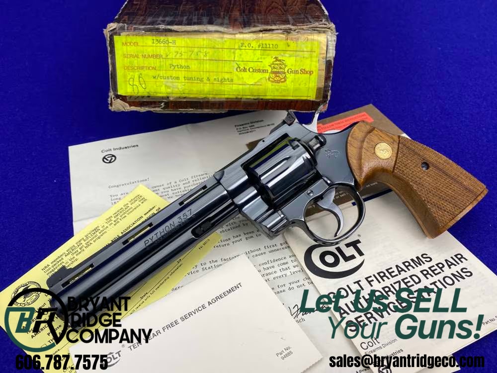 MINT & COMPLETE Colt Python .357Mag Royal Blue 6" COVETED COLT CUSTOM SHOP-img-0