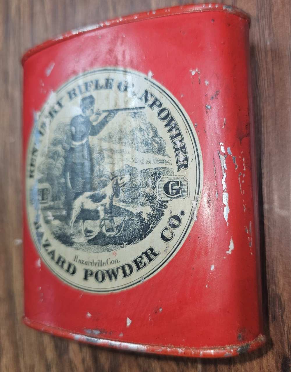 Antique Hazard Powder Kentucky Rifle Gunpowder Vintage Tin-img-1