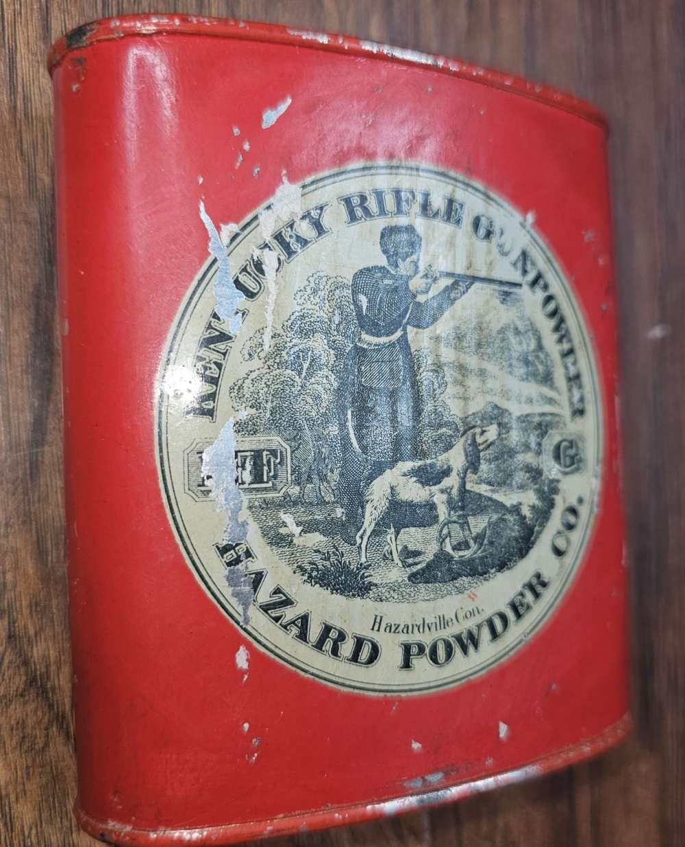 Antique Hazard Powder Kentucky Rifle Gunpowder Vintage Tin-img-2