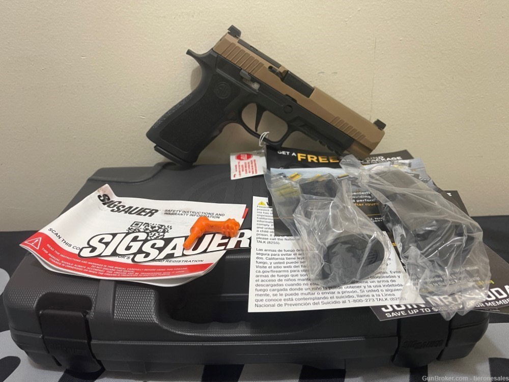 Sig 320 P320 X Full Size VTAC 9MM Pistol X VTAC FDE/BLK w/ night sights-img-1