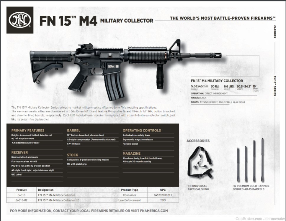 FN M4 Military Collector Rifle 5.56 NATO  fn 15 m4 Carbine-img-2