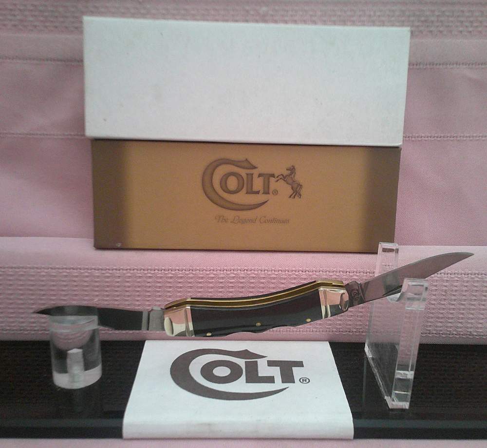 NIB Colt Titanium Sowbelly Dual Lock back 2 Blade Folding Pocket Knife!-img-1