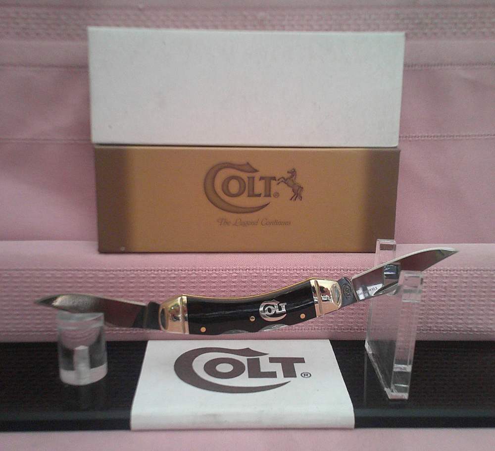 NIB Colt Titanium Sowbelly Dual Lock back 2 Blade Folding Pocket Knife!-img-0