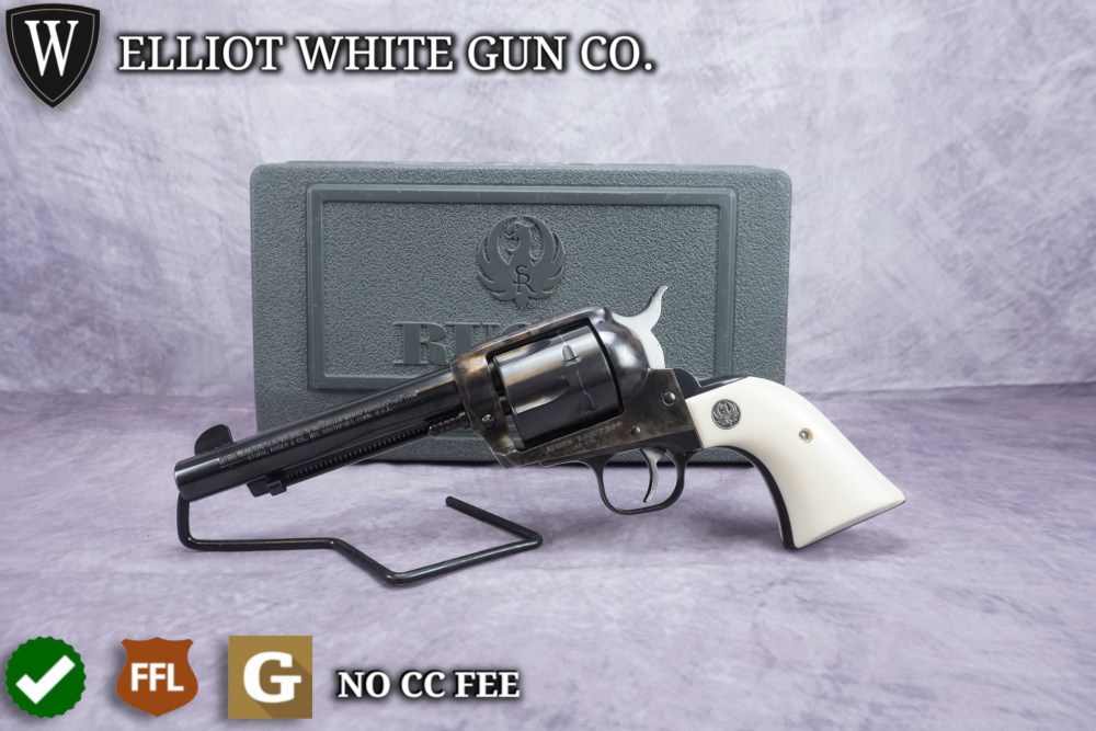 Ruger Vaquero .45 Colt 5.5" Blued/Case Hardened w/ Faux Ivory Grips-img-0