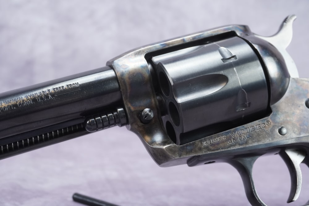 Ruger Vaquero .45 Colt 5.5" Blued/Case Hardened w/ Faux Ivory Grips-img-5