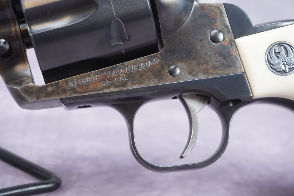 Ruger Vaquero .45 Colt 5.5" Blued/Case Hardened w/ Faux Ivory Grips-img-3