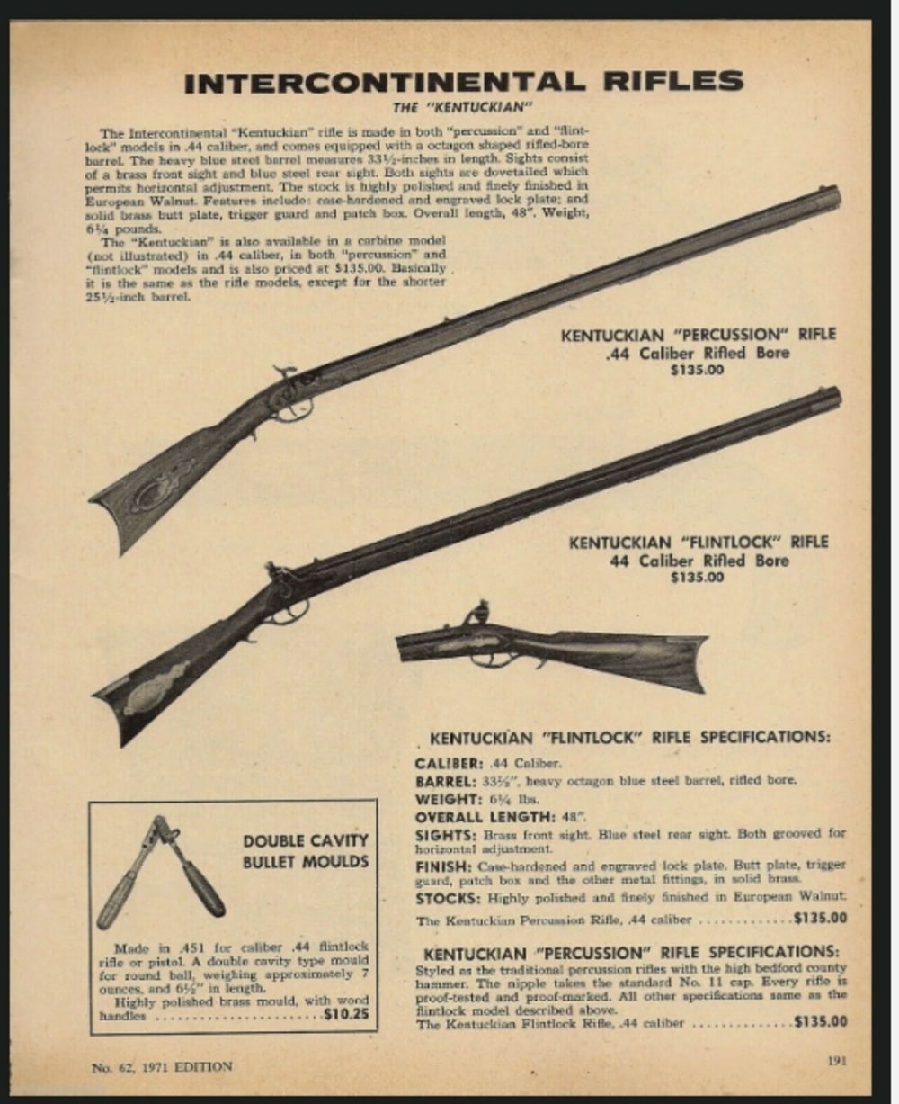 Vintage 44 Cal Kentucky - Kentuckian - Flintlock -Really  Light Rifle Italy-img-60