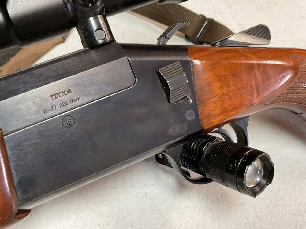 TIKKA 12-70 12 GAUGE OVER .222 REMINGTON  EXC COND ITHICA-img-18