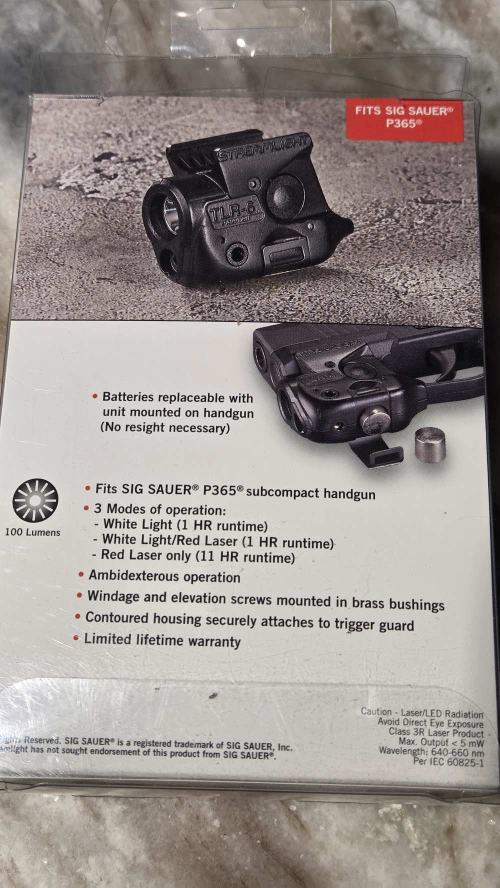 Streamlight TLR-6 69284 Fits Sig Sauer P365 trigger guard light/Laser-img-10