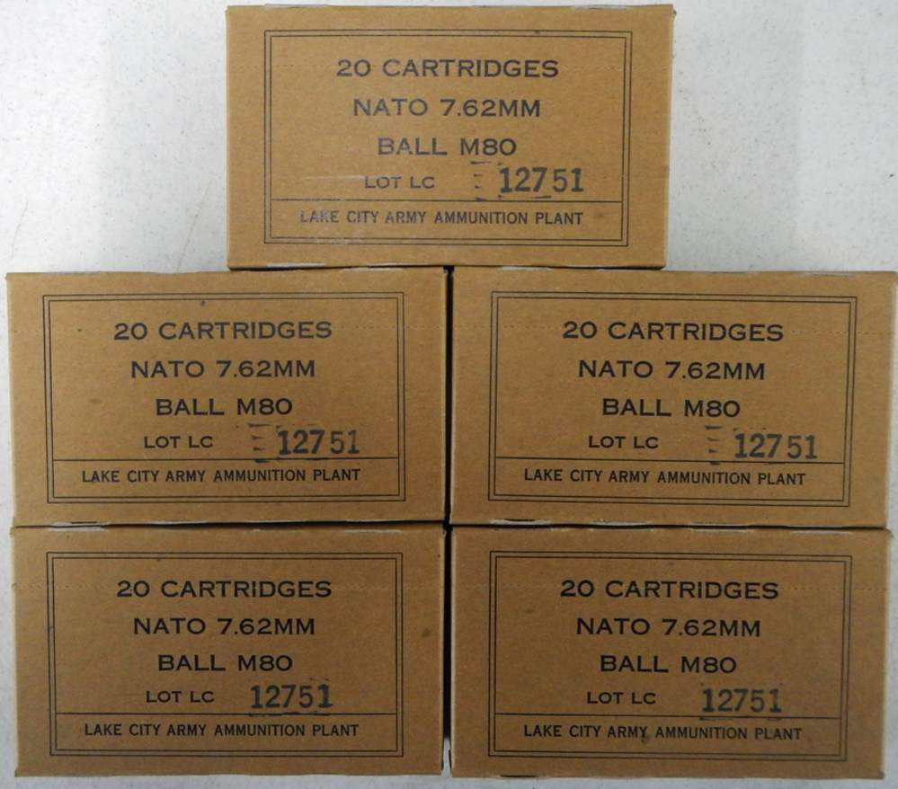 Lake City 7.62 mm (308) Ball M80 ammo RARE vintage find! 100 rds.-img-3