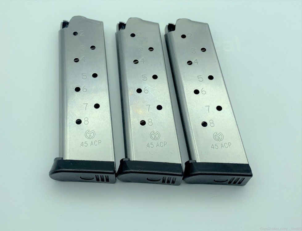 Pack of 3 1911 METALFORM 45.746 FULL-SIZE MAGAZINE .45 ACP AUTO 8 Round SS-img-1