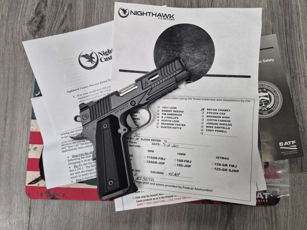 PENNY! LNIB NIGHTHAWK CUSTOM AGENT 2 COMMANDER 4.25 45ACP BAG PAPERS TARGET-img-0