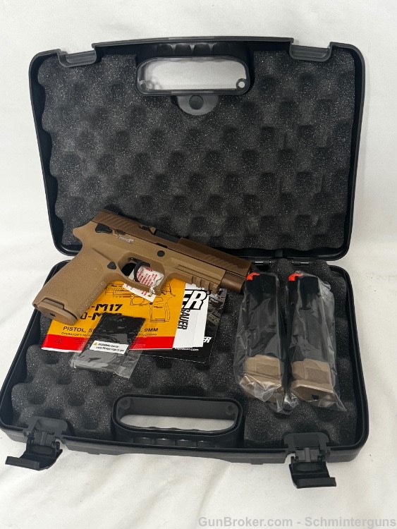 Sig Sauer M17 9mm Coyote Tan P320 Siglite  Optic Cut -img-3