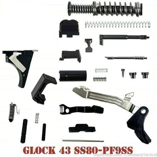 GLOCK 43 Slide Upper / Lower Parts Kit For GL0CK 43 Frame 9mm & PF9SS SS 80-img-1