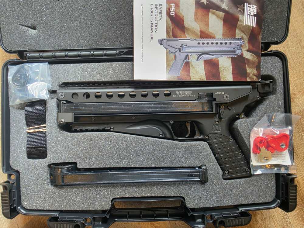 Kel-Tec P50 5.7x28mm 10" Threaded 2x50RD Hard Case Like New-img-3