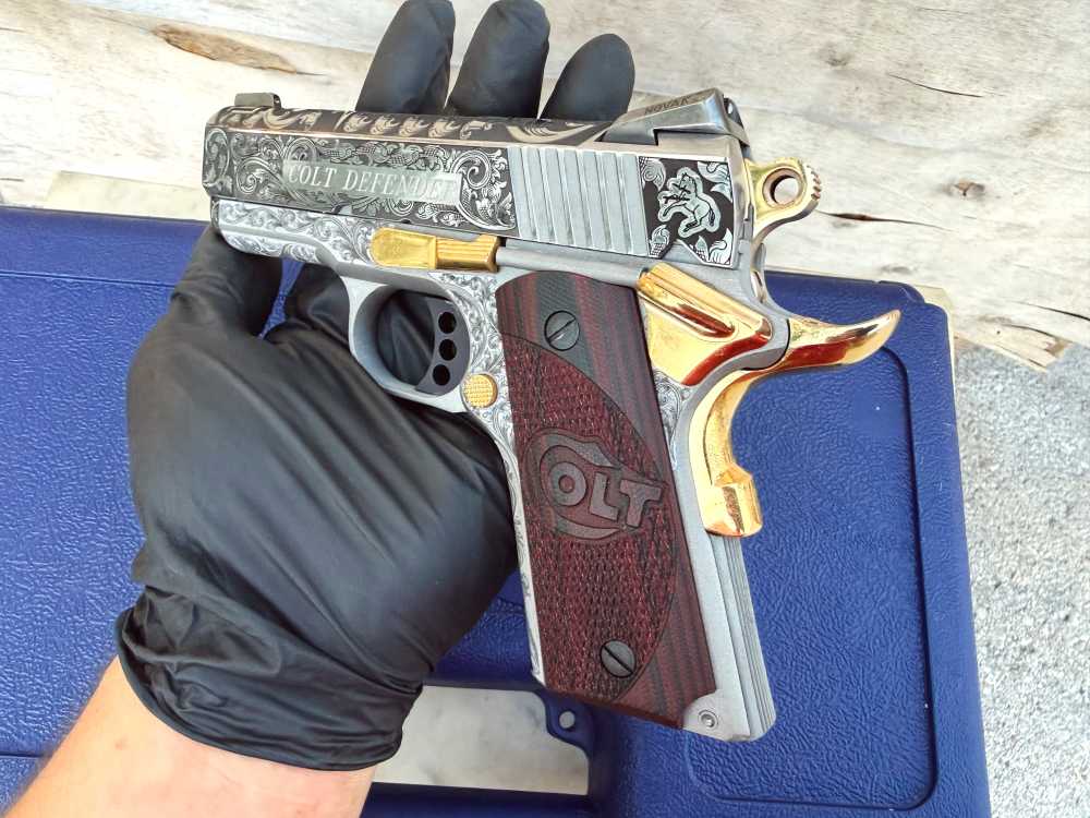 Colt Defender FULLY ENGRAVED Stainless Steel high polished!-img-19