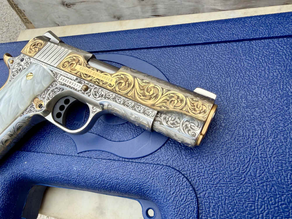 Colt Combat Commander 24k Gold & Nickel ENGRAVED-img-8