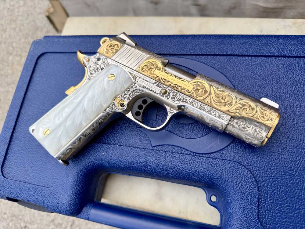 Colt Combat Commander 24k Gold & Nickel ENGRAVED-img-1