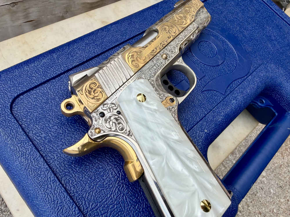 Colt Combat Commander 24k Gold & Nickel ENGRAVED-img-11