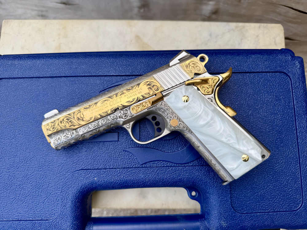 Colt Combat Commander 24k Gold & Nickel ENGRAVED-img-0