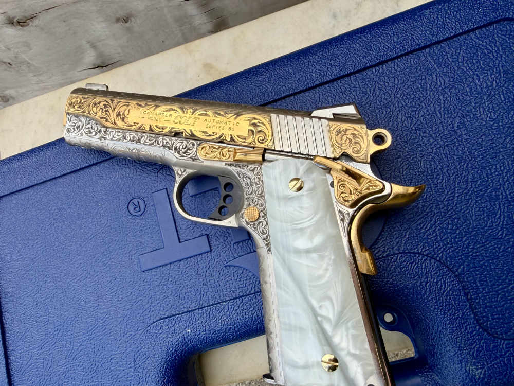 Colt Combat Commander 24k Gold & Nickel ENGRAVED-img-6
