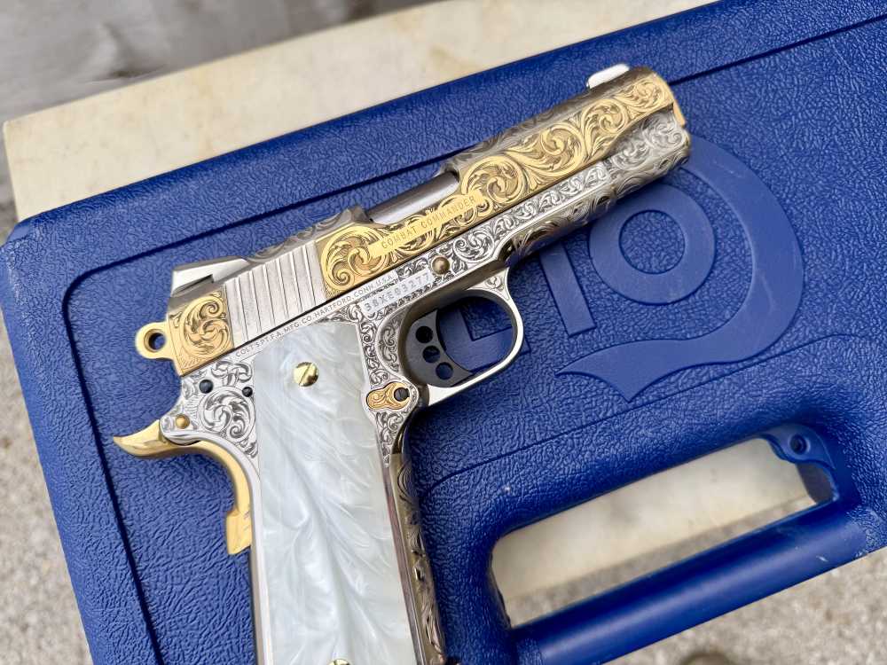 Colt Combat Commander 24k Gold & Nickel ENGRAVED-img-9