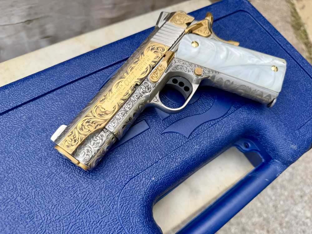 Colt Combat Commander 24k Gold & Nickel ENGRAVED-img-3