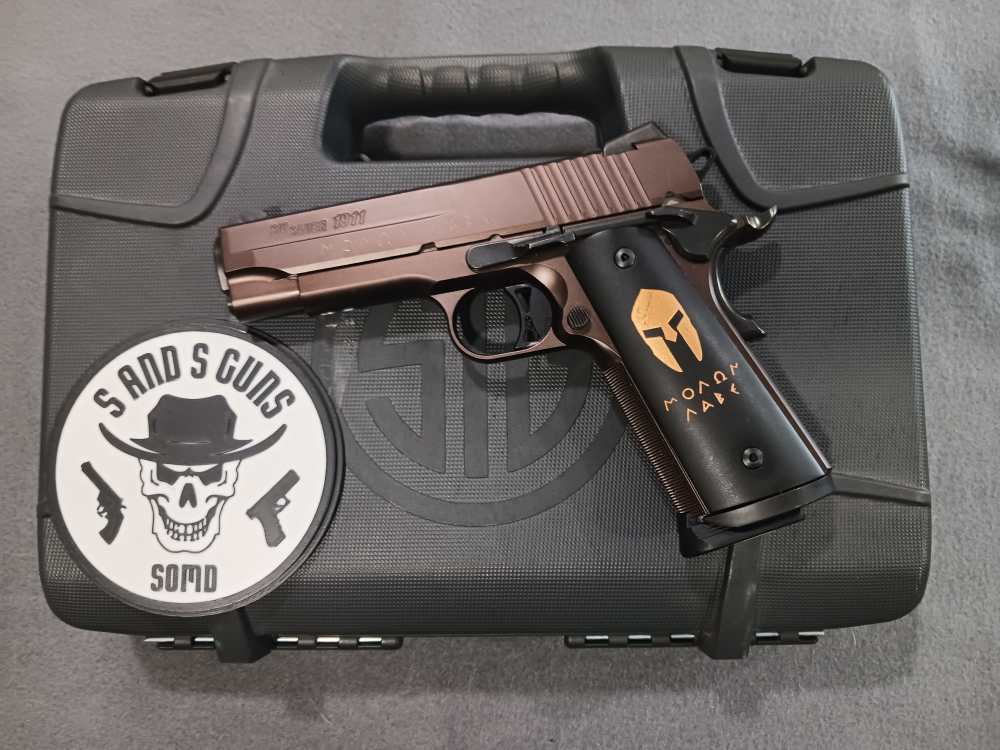 SIG SAUER 1911 CARRY SPARTAN MOLON LABE .45 ACP 4.2" 1-MAG SEMI AUTO PISTOL-img-1
