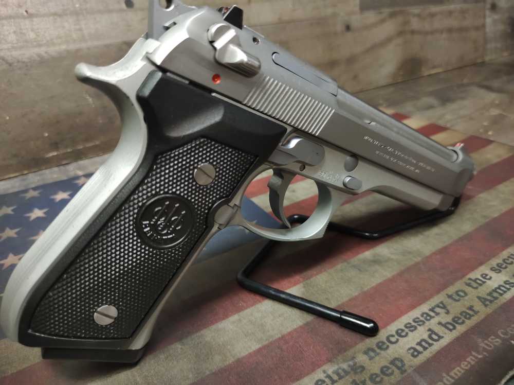 LOOK! GREAT COND. BERETTA 92-FS Stainless 9mm w/Mag 15+1 Mfg1994 PENNY! NR-img-5
