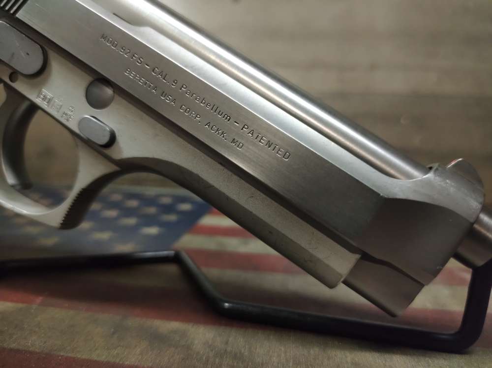 LOOK! GREAT COND. BERETTA 92-FS Stainless 9mm w/Mag 15+1 Mfg1994 PENNY! NR-img-28