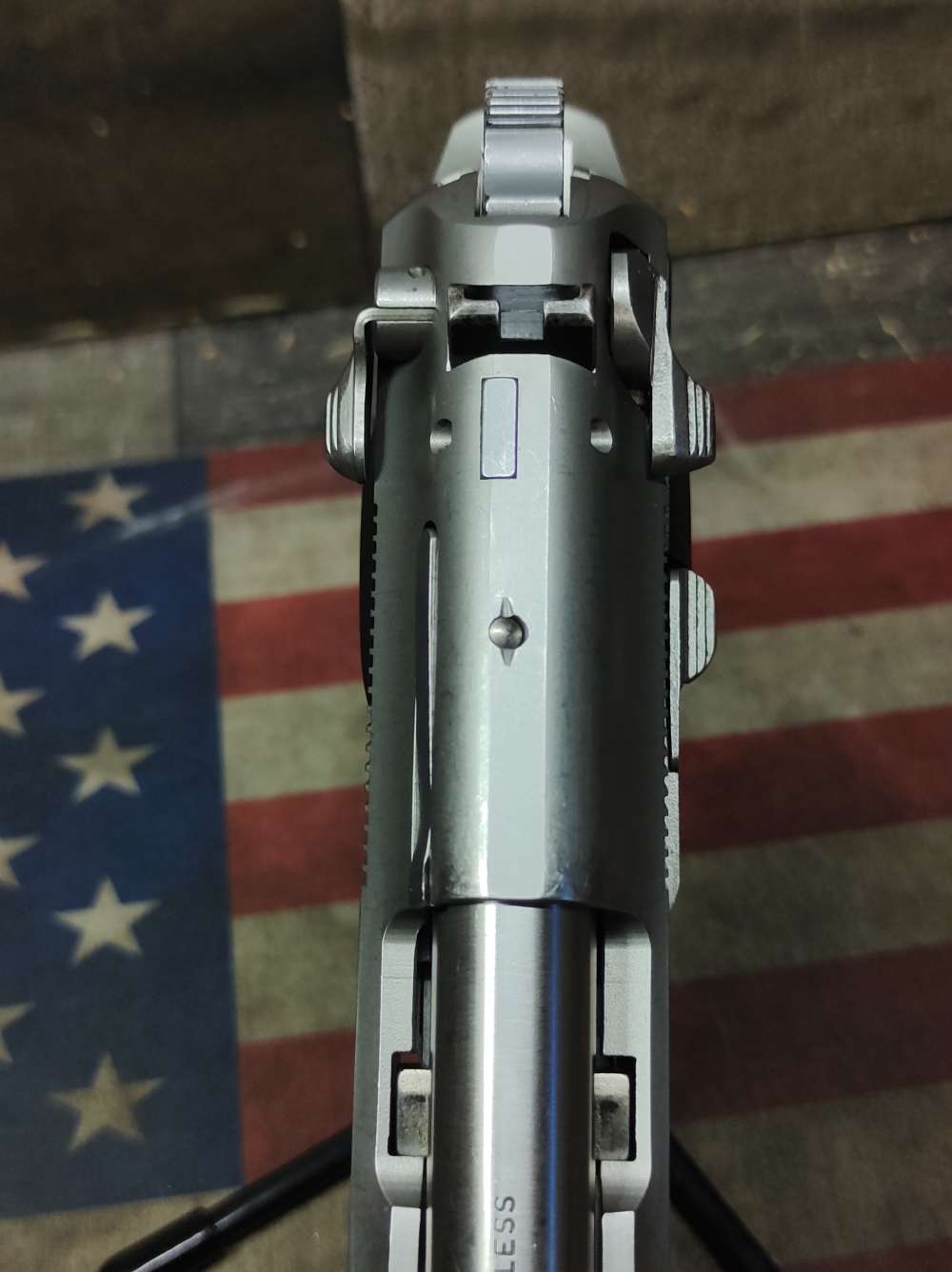 LOOK! GREAT COND. BERETTA 92-FS Stainless 9mm w/Mag 15+1 Mfg1994 PENNY! NR-img-21