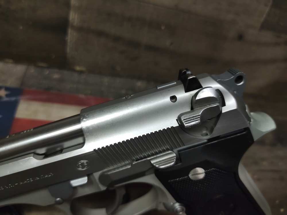 LOOK! GREAT COND. BERETTA 92-FS Stainless 9mm w/Mag 15+1 Mfg1994 PENNY! NR-img-13