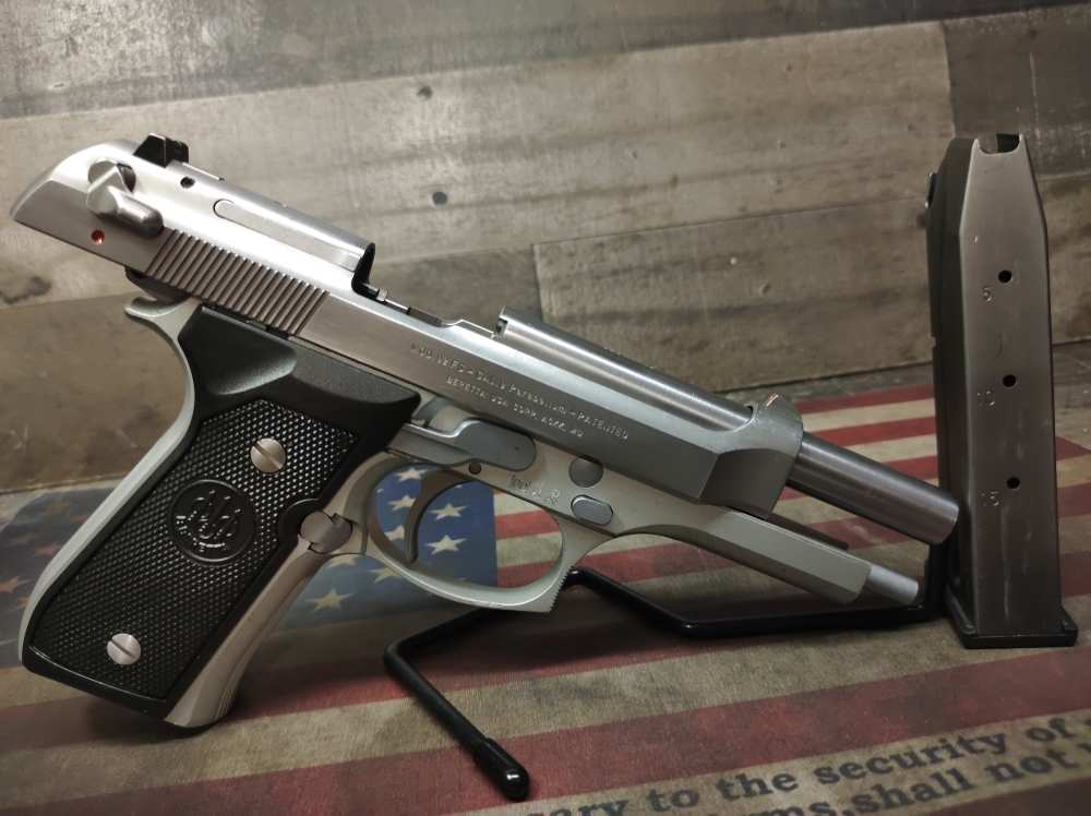 LOOK! GREAT COND. BERETTA 92-FS Stainless 9mm w/Mag 15+1 Mfg1994 PENNY! NR-img-6