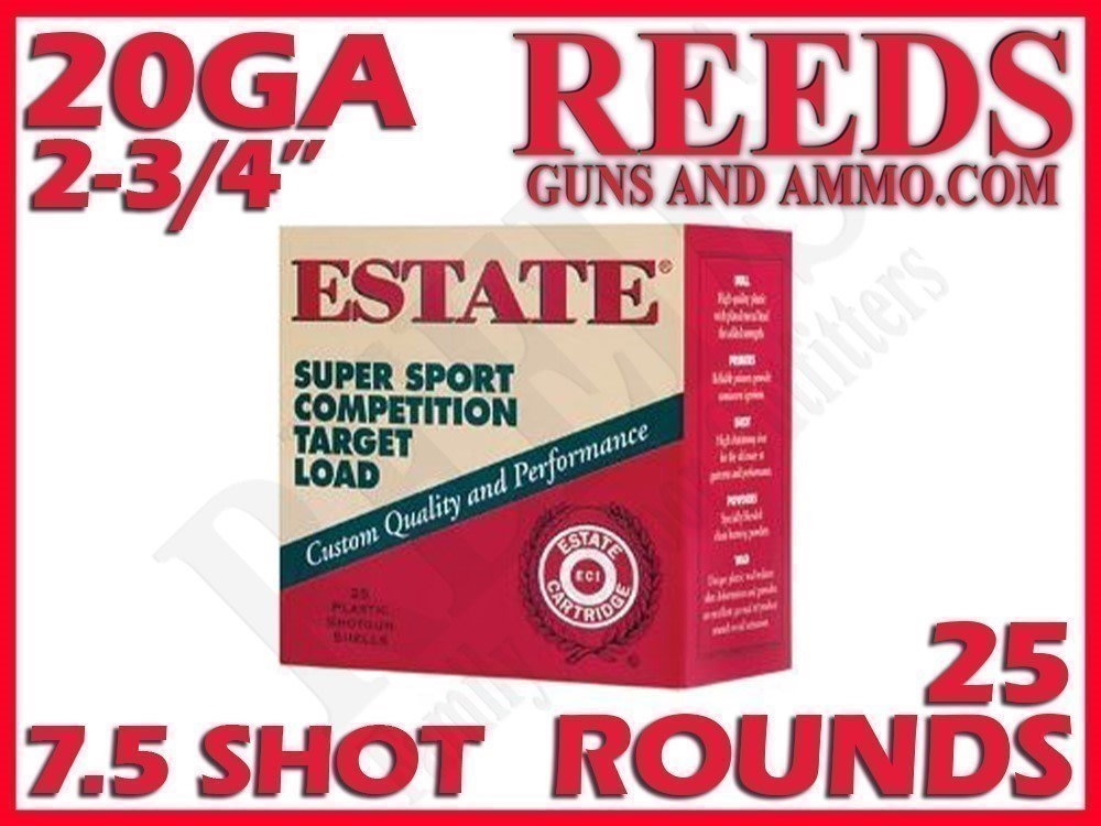 Estate 20 Ga Super Sport Target 2-3/4in 7/8oz 7.5 Shot 25rds SS2075-img-0