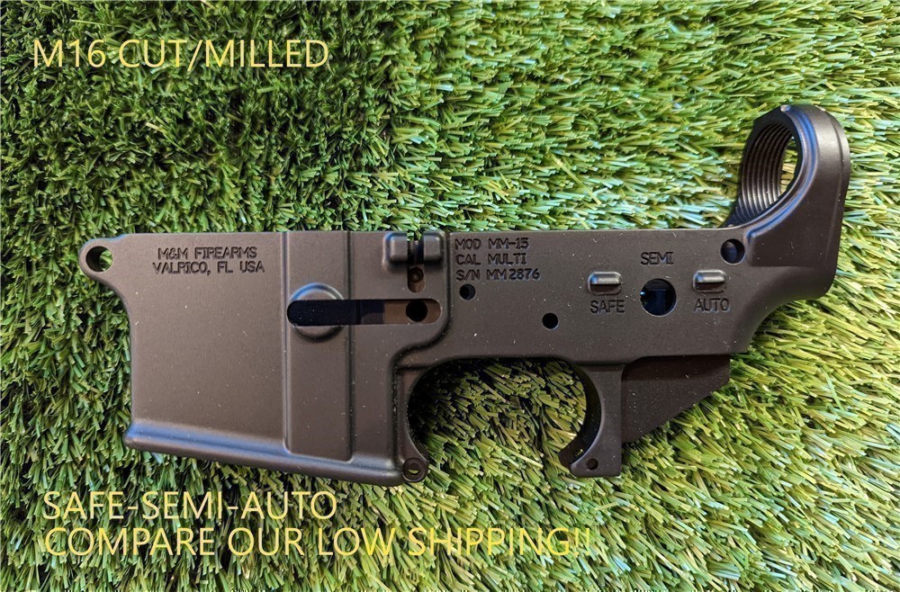 M&M FIREARMS  M16 CUT SAFE-SEMI-AUTO Lower AR15 A2 SEAR COLT 5.56 .223-img-0