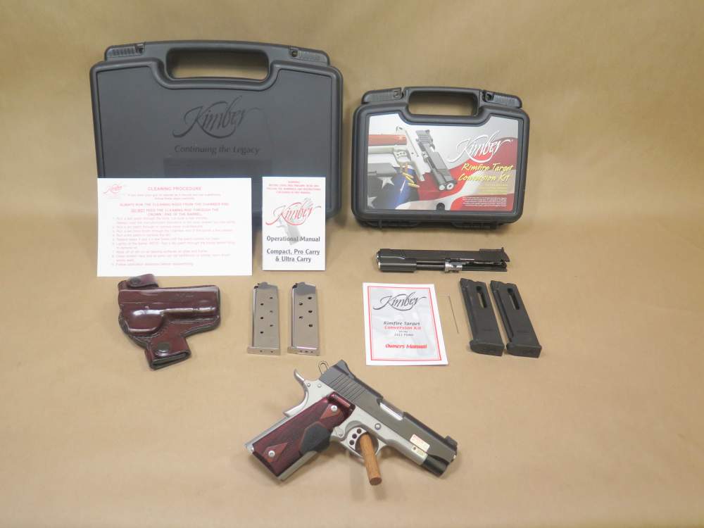 Kimber 1911 Pro Carry II Crimson Trace 45 W/22 Conversion Kit No Reserve-img-0