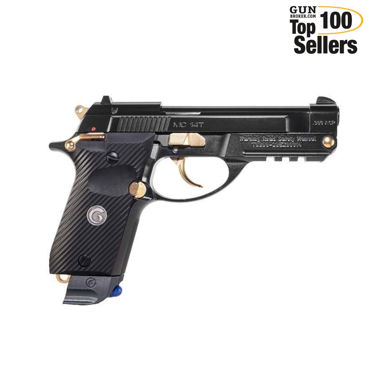 EAA Girsan MC 14T Tip-Up 380 ACP 4.5in 13rd Black Gloss/Gold Pistol 390875-img-0