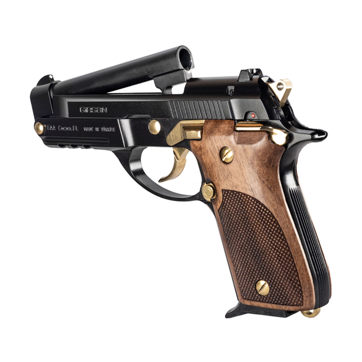 EAA Girsan MC 14T Tip-Up 380 ACP 4.5in 13rd Black Gloss/Gold Pistol 390875-img-4