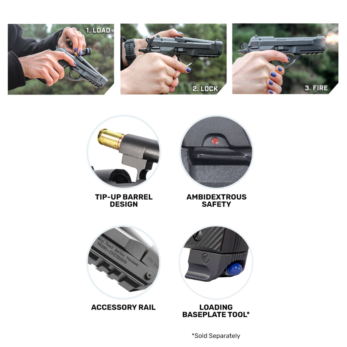 EAA Girsan MC 14T Tip-Up 380 ACP 4.5in 13rd Black Gloss/Gold Pistol 390875-img-5